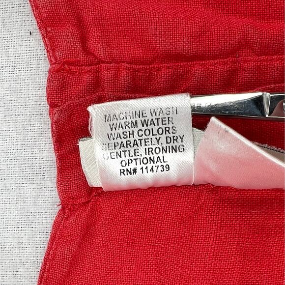 FLAX Linen Dress Womens Medium Orange Sleeveless Shift Scoop Neck Lagenlook - Picture 9 of 16